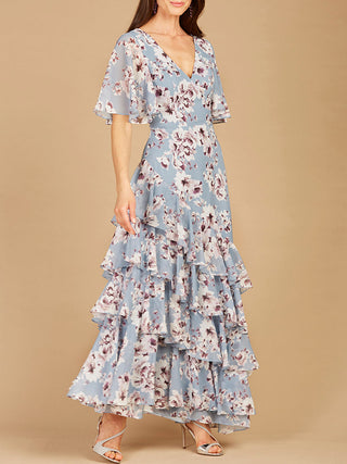 Cape Sleeve Print Dress- OUTLET - Glamourous Grace