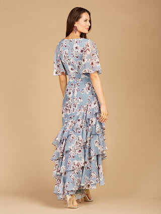 Cape Sleeve Print Dress- OUTLET - Glamourous Grace