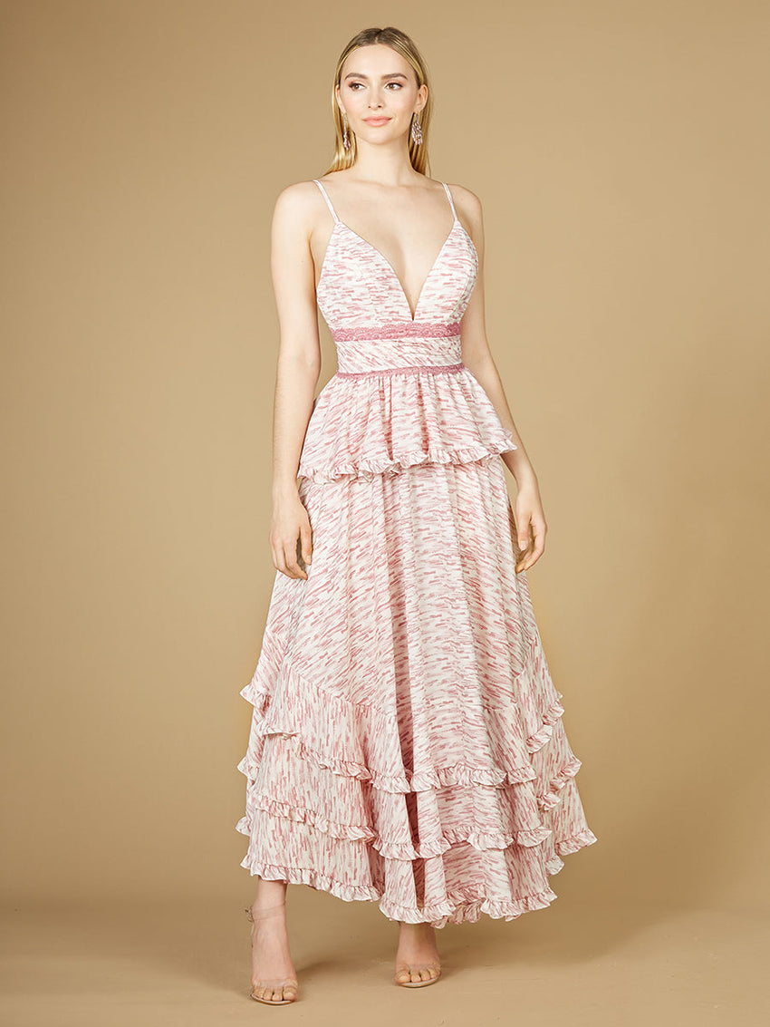 Plunging V-Neck Print Dress OUTLET - Glamourous Grace