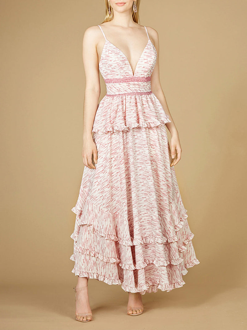 Plunging V-Neck Print Dress OUTLET - Glamourous Grace