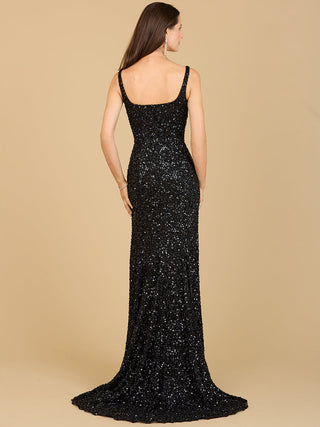Sweetheart Neckline, Beaded Gown with Slit - Glamourous Grace