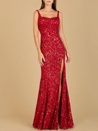 Sweetheart Neckline, Beaded Gown with Slit - Glamourous Grace