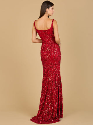 Sweetheart Neckline, Beaded Gown with Slit - Glamourous Grace
