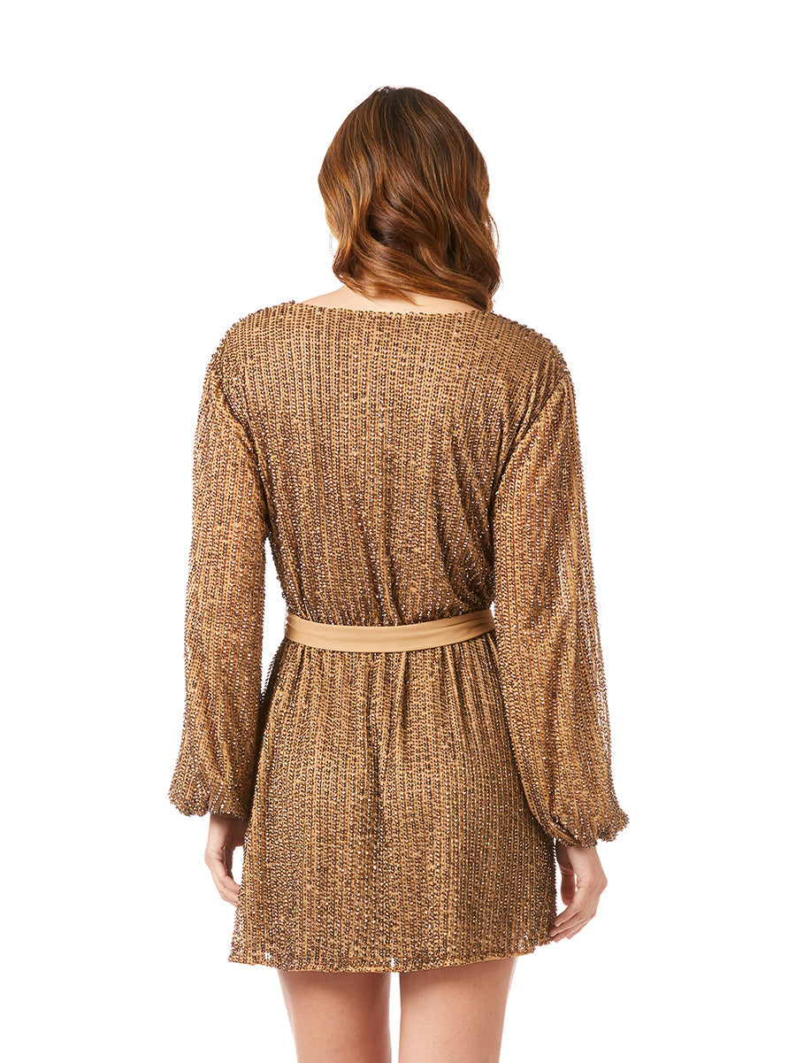 Long Sleeve Cocktail Wrap Dress - OUTLET - Glamourous Grace