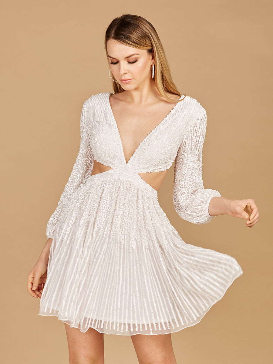 Long Sleeve Cut Out Dress with Lace Up Back | 29288 - Glamourous Grace