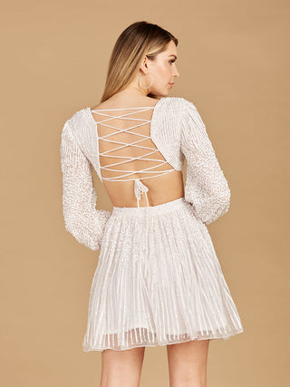Long Sleeve Cut Out Dress with Lace Up Back - Glamourous Grace