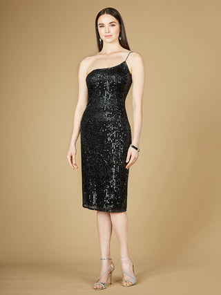 One Shoulder Midi Cocktail Dress - OUTLET - Glamourous Grace