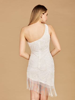 One Shoulder Cocktail Dress with Fringe | 29291 - Glamourous Grace