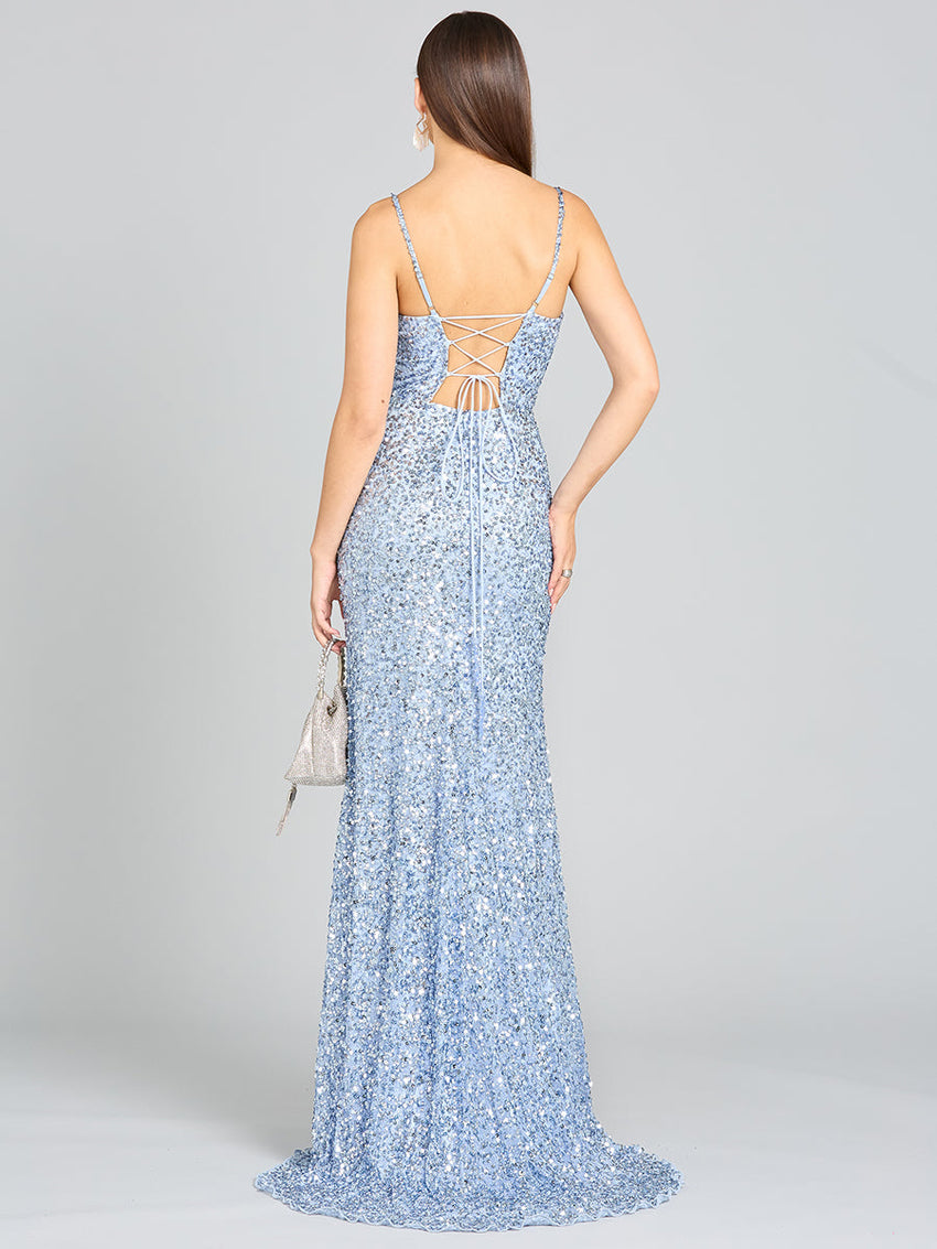 Beaded V Neck Dress with Slit | 29310 - Glamourous Grace