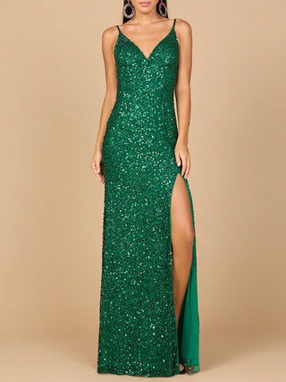 Beaded V Neck Dress with Slit | 29310 - Glamourous Grace