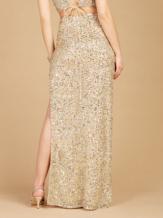 Long Side-Slit Beaded Skirt - Glamourous Grace