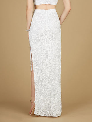 Long Side-Slit Beaded Skirt - Glamourous Grace