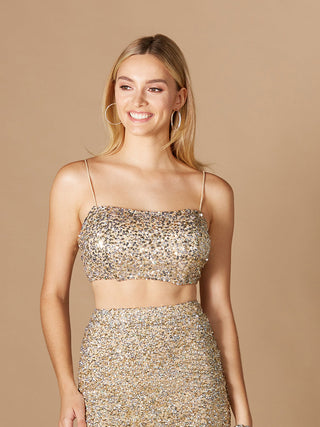 Spaghetti Strap Beaded Top - Glamourous Grace