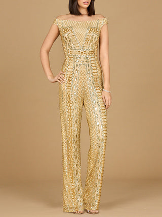 Beaded Off Shoulder Jumpsuit - Glamourous Grace