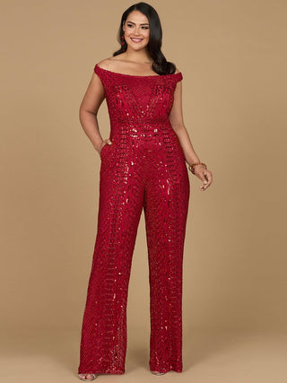 Beaded Off Shoulder Jumpsuit - Glamourous Grace