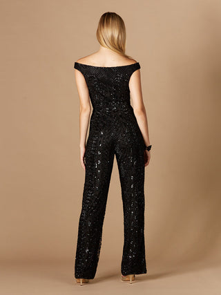 Beaded Off Shoulder Jumpsuit - Glamourous Grace