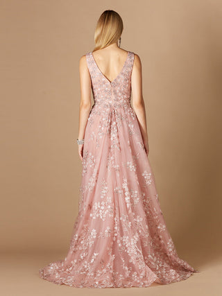 Floral Applique Overskirt Dress - Glamourous Grace