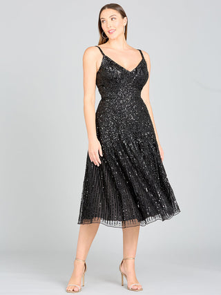 Flowing, Sequin Midi Dress - Glamourous Grace