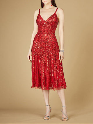 Flowing, Sequin Midi Dress - Glamourous Grace