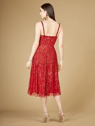 Flowing, Sequin Midi Dress - Glamourous Grace