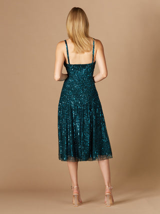Flowing, Sequin Midi Dress - Glamourous Grace