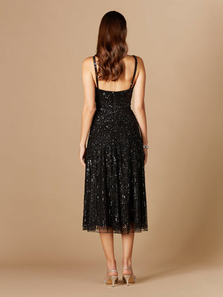 Flowing, Sequin Midi Dress - Glamourous Grace