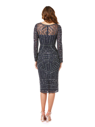 Long Sleeve Midi Dress with V-Neckline OUTLET - Glamourous Grace