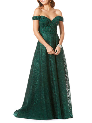 Tonal Beaded Off Shoulder Ballgown | 29349 - Glamourous Grace