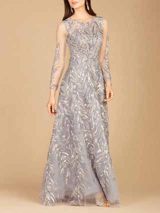 High Neck, Long Sleeve Ball Gown - Glamourous Grace