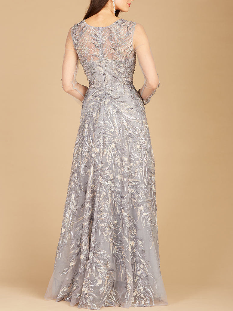 High Neck, Long Sleeve Ball Gown - Glamourous Grace