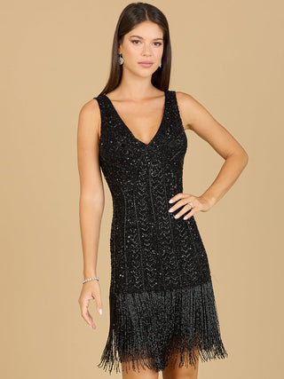 Beaded Fringe Cocktail Dress - Glamourous Grace