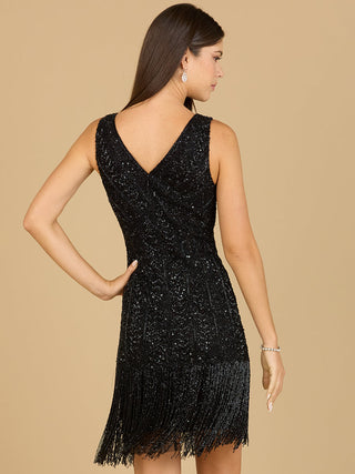 Beaded Fringe Cocktail Dress - Glamourous Grace