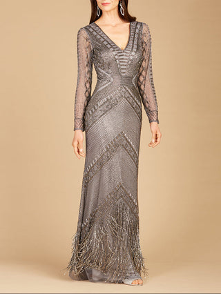 Long Sleeve Fringe Dress - Glamourous Grace
