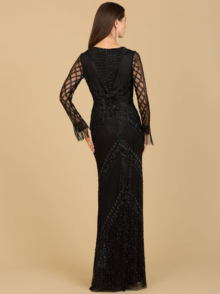 Long Sleeve Fringe Dress - Glamourous Grace