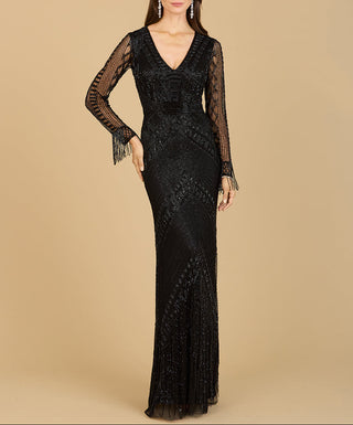 Long Sleeve Fringe Dress - Glamourous Grace