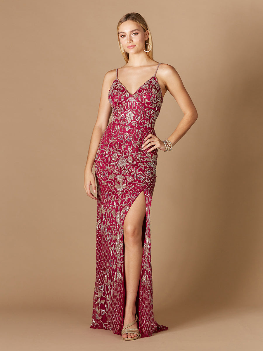 Beaded Tank Dress with Slit  - OUTLET - Glamourous Grace