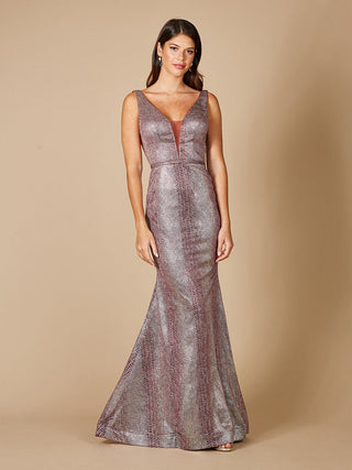 Plunging V-Neckline Mermaid Snake Print Gown OUTLET - Glamourous Grace