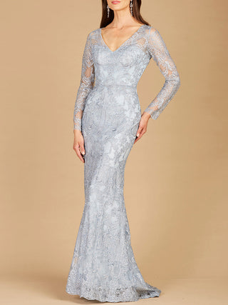 Long Sleeve Lace Mermaid Gown - Glamourous Grace
