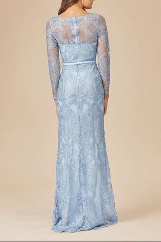 Long Sleeve Lace Mermaid Gown - Glamourous Grace