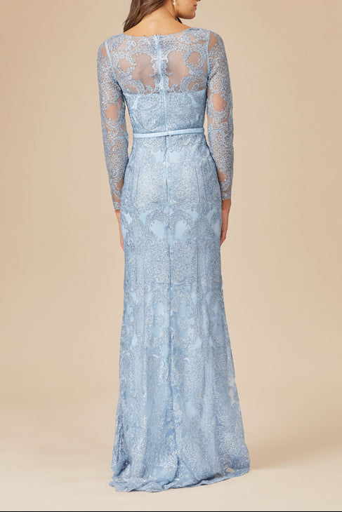 Long Sleeve Lace Mermaid Gown - Glamourous Grace