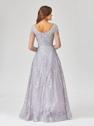 Long Sleeve Lace Ballgown - Glamourous Grace