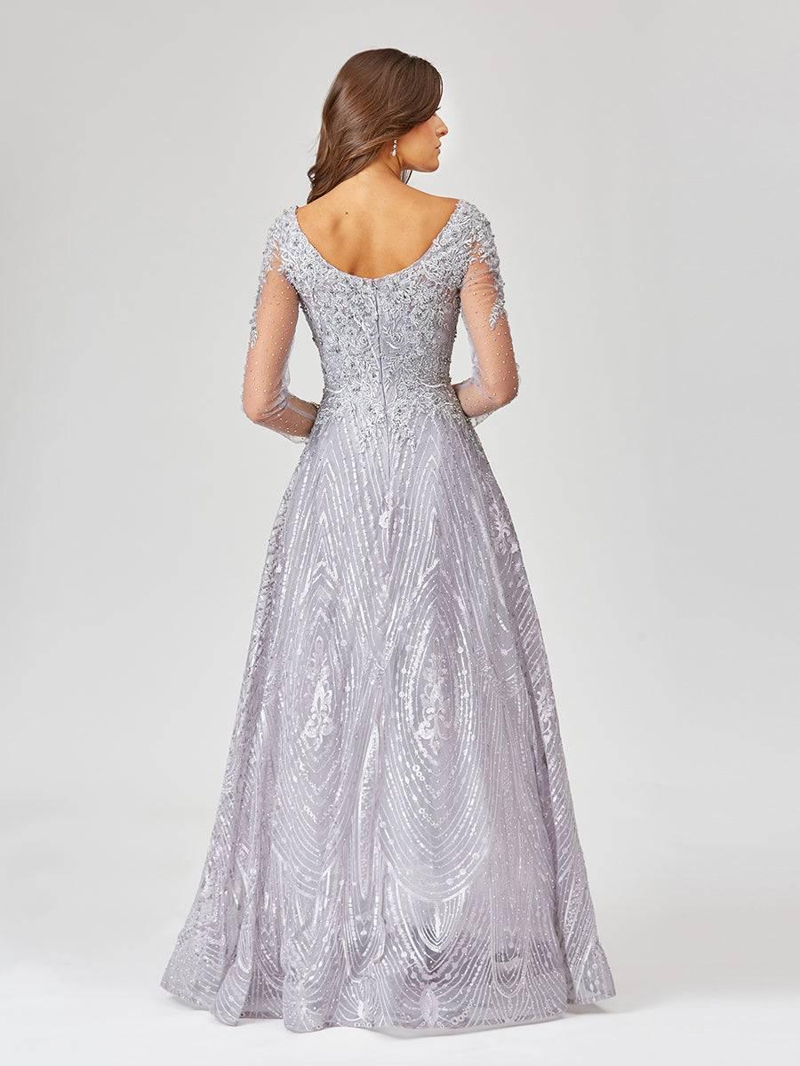 Long Sleeve Lace Ballgown - Glamourous Grace
