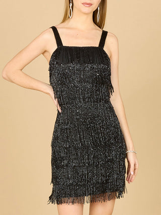 Lara 29488 - Beaded Fringe Cocktail Dress - Glamourous Grace