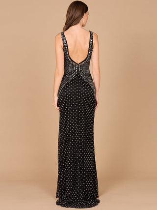 Lara 29499 - Embellished Long Dress with Thigh High Slit - Glamourous Grace
