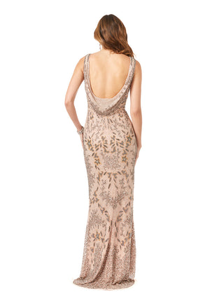 Lara 29530 - Stylish Cowl Draped Back Dress - Glamourous Grace