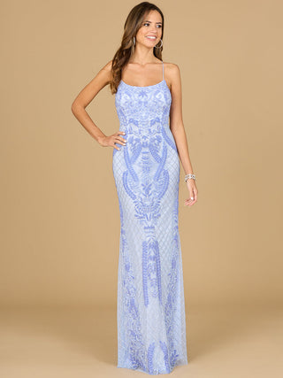Lara 29577 - Scoop Neck, Lace Up Open Back Dress - Glamourous Grace