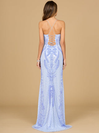 Lara 29577 - Scoop Neck, Lace Up Open Back Dress - Glamourous Grace