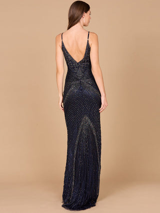 Lara 29595 - Spaghetti Strap Navy Dress - Glamourous Grace