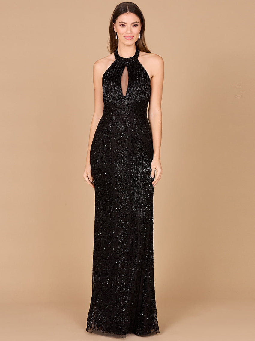 Halter Neck Dress with Keyhole - Glamourous Grace