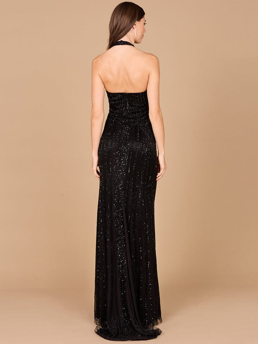 Halter Neck Dress with Keyhole - Glamourous Grace